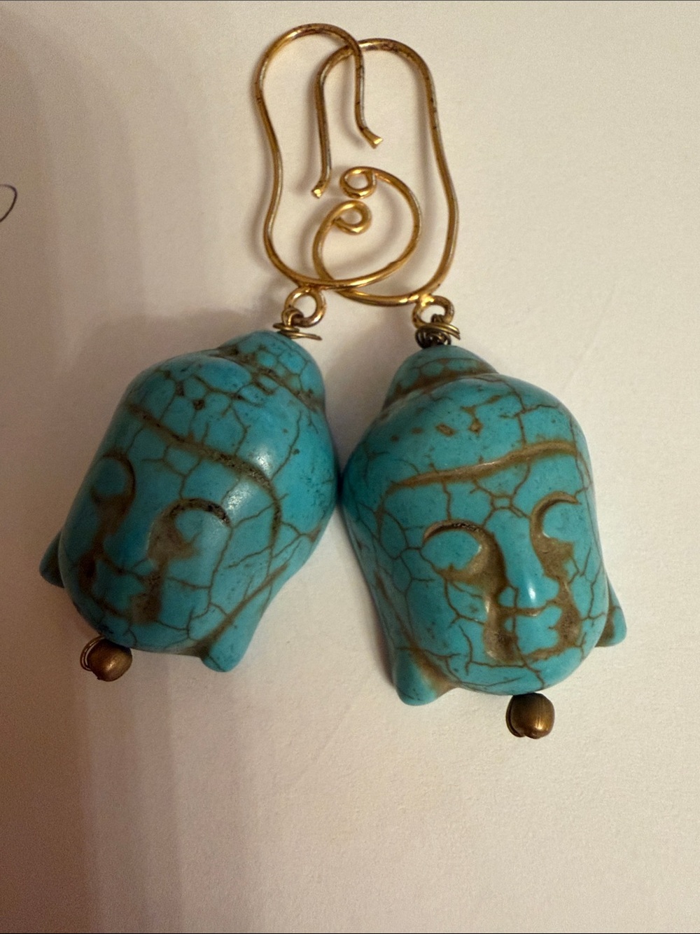 Turquoise Buddha Drop Earrings, BOHEMIAN brand new !